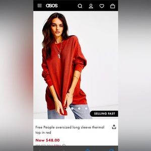 Free people oversized thermal in terracotta